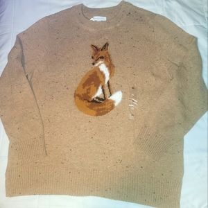 Women's Charter Club Cozy Long Sleeve Tan Fox Sweater - Size XL